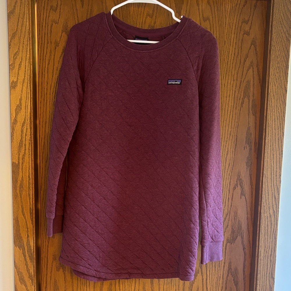 Patagonia Quilted Crewneck Dress in Wine